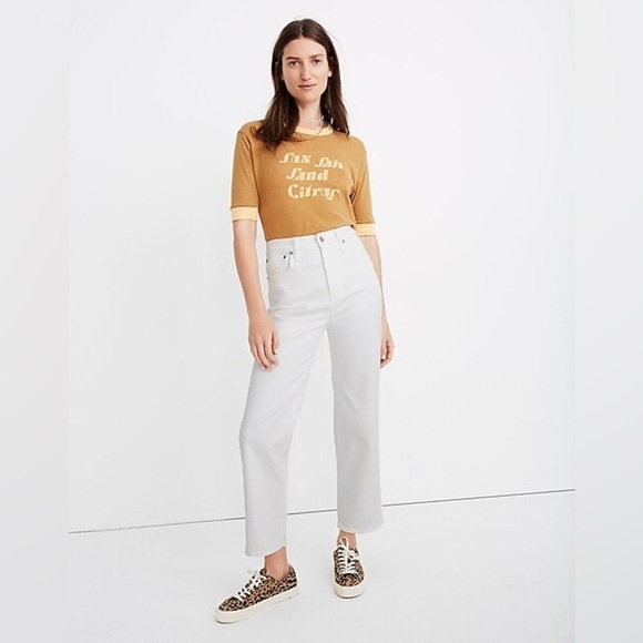Madewell Slim Wide-Leg Jeans in Tile White Size 35 - Picture 1 of 11